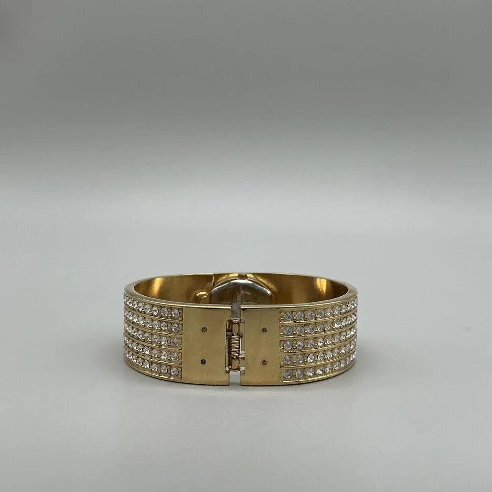Marissima Womens Watch 20mm MOP Gold Tone Crystals Bracelet New Battery 6.5